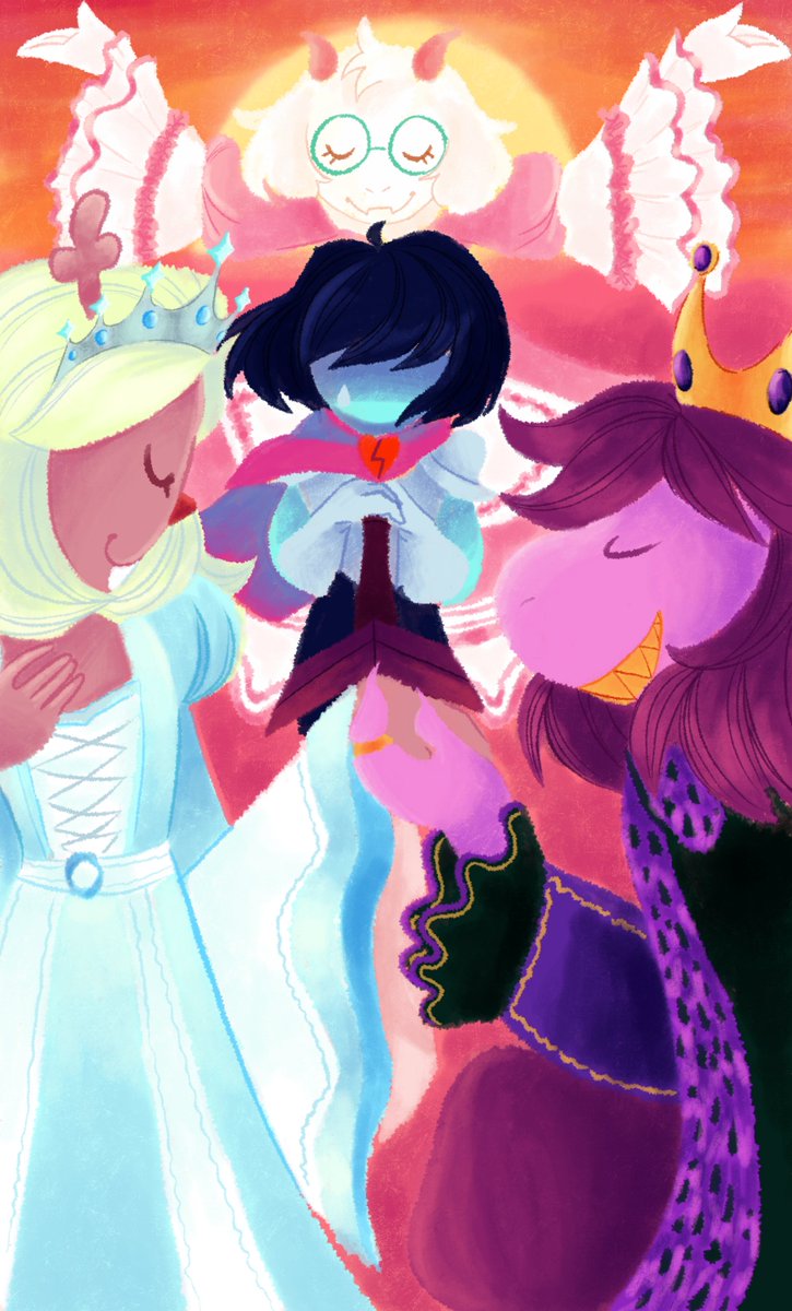 holdthelined's tweet photo. The King, The Queen, The Knight and the Princess #deltarunefanartㅤㅤㅤㅤ #deltarune https://t.co/fmTK6ewwY8