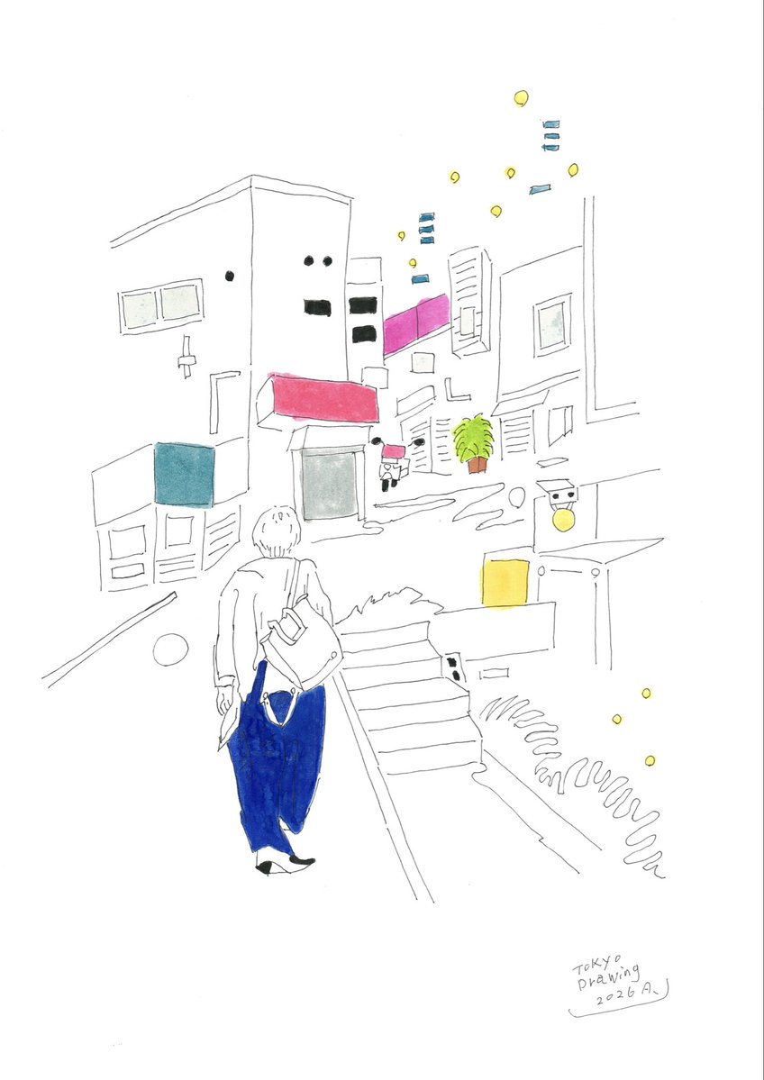 aki00drawing's tweet photo. 東京、中井
2026
297x420mm
#中井
#イラストレーション https://t.co/FeTcUJvoSx