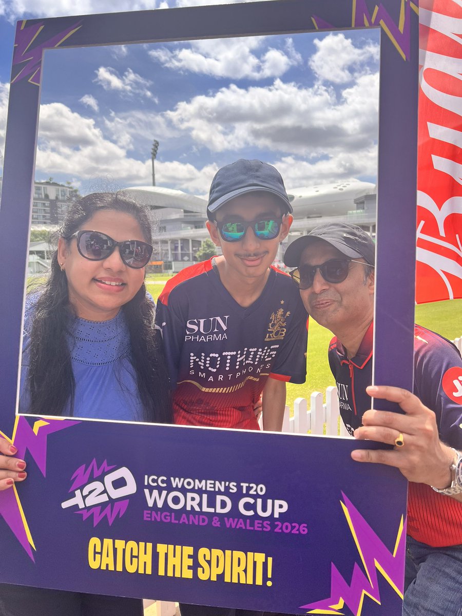 RanjanMallya's tweet photo. At Lord’s for the Women’s WT 20 Final, quite gutted for India not making it to the finals but will enjoy the game with family sporting my #RCB Tee of course! 😎

#Lords
#AusvEng 
#RCB 

@HomeOfCricket 
#WT20Final 

@RCBTweets https://t.co/yw2jDVxAPo