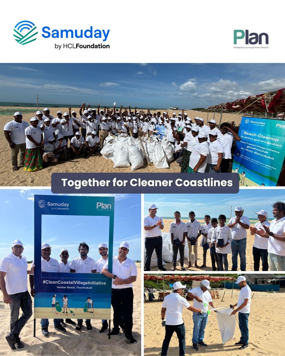 plan_foundation's tweet photo. 90 volunteers, alongside HCLFoundation and Eco-Club students from Vembar Government Higher Secondary School, collected 307 kg of dry waste at Vembar Beach. We were pleased to have Alok Varma, Project Director, HCLFoundation, join us as the Chief Guest.

#CleanCoasts https://t.co/zG1GaP4ooT