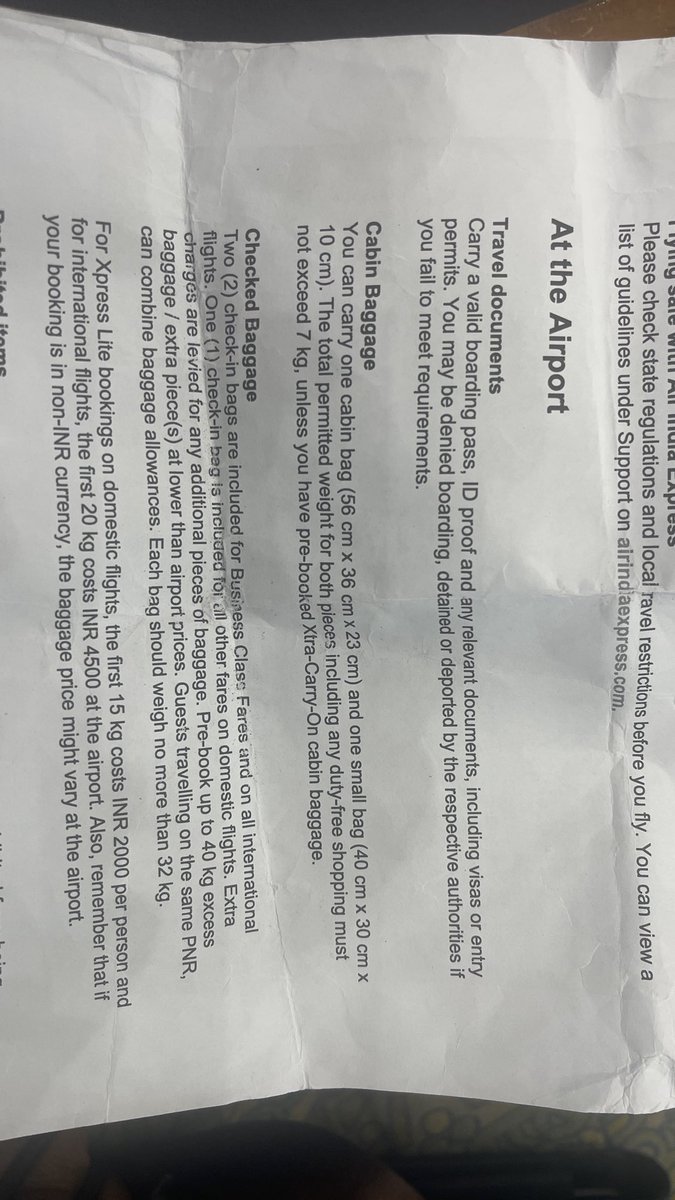 arunelengical's tweet photo. Shocking Experience @AirIndiaX  Travelling from COK to AUH on 5/7/26 cabin baggage Wt. 7.5 kg  staff insisted Wt of Laptop bag with cabin luggage not  mentioned  in my ticket paid  4500 Rs 27/6/26 came with Same baggage from Auh no problem allow checkin @RamMNK @MoCA_GoI https://t.co/tlW2UJJuuO