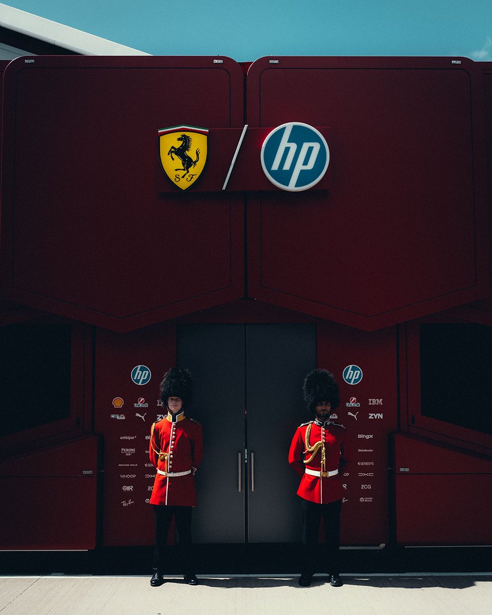 ScuderiaFerrari's tweet photo. Welcoming some British icons to the paddock 🇬🇧 https://t.co/FASw9bQtYn