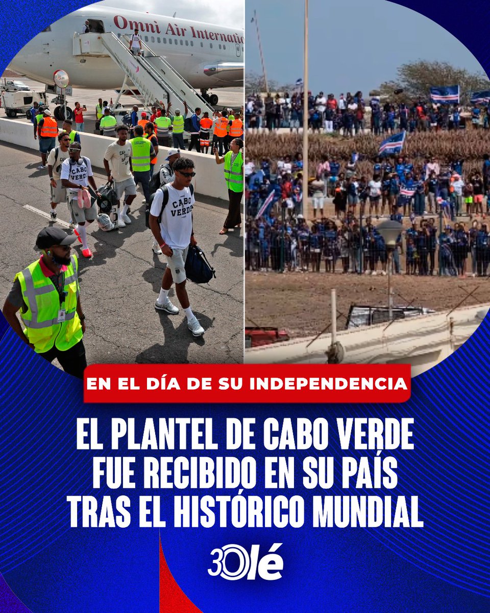 DiarioOle's tweet photo. RECIBIDA HISTÓRICA EN CABO VERDE 🇨🇻

🥳🏆 Tras su inolvidable Mundial, el plantel africano arribó al país y cientos de hinchas lo esperaron para festejar, justo en su Día de la Independencia

📹 fcfcomunica https://t.co/qJpghERgl3