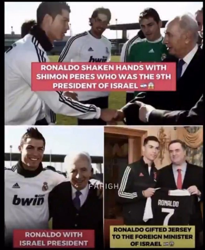 Mbakaza4L's tweet photo. A reminder of celebrities who support Israel’s genocide and should be unfollowed, a MUCH needed thread 🧵 

1) Cristiano Ronaldo https://t.co/DMERWIX9vN