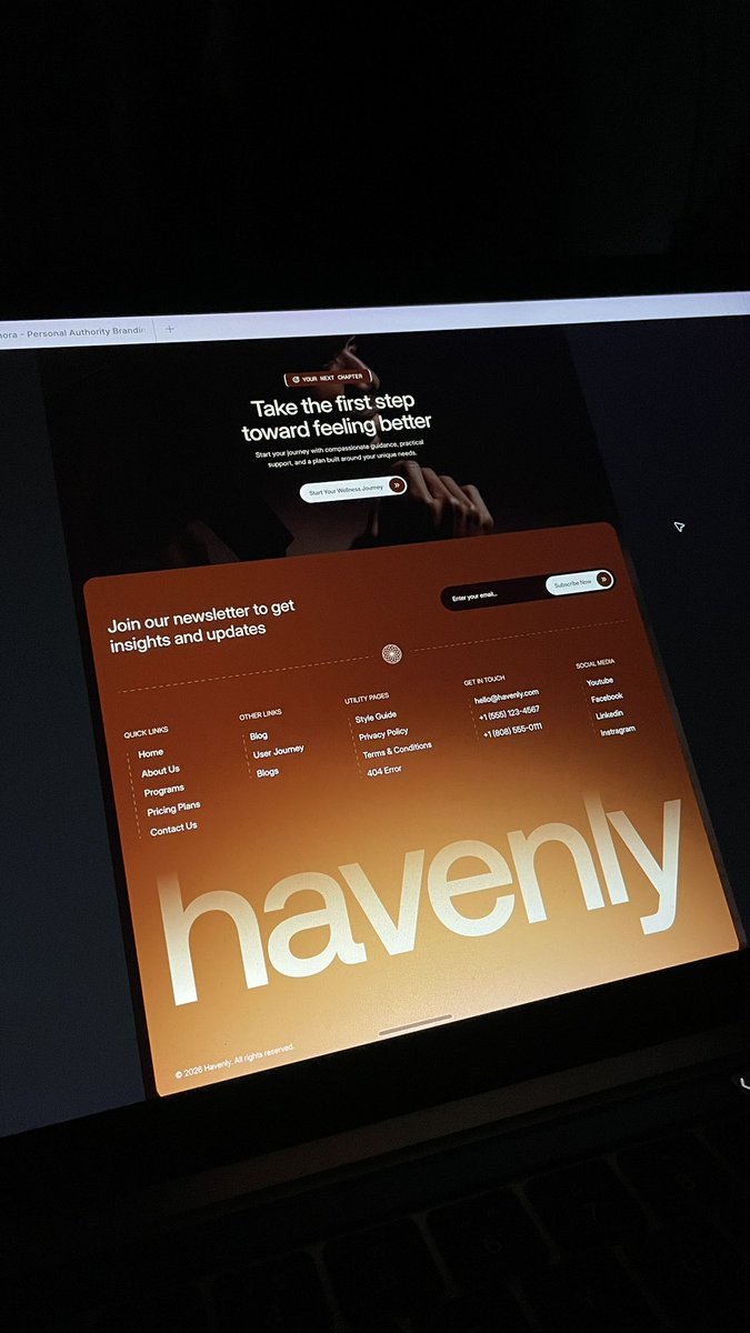 tamim_ui's tweet photo. I always end up spending more time on the footer than I expect.

It’s the last thing people see.

Maybe that’s why I keep obsessing over it.

Here’s one from Havenly. 👇 https://t.co/gdj7EFdXeW