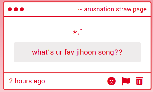 arusnation's tweet photo. that's a cruel question to ask how am i supposed to choose one /lh😭😭 but the ones i've been listening more recently are bodyelse, rolling, serious, mayday, blank effect... bro whatever i can't choose LMAO https://t.co/ABXZ35fvTN
