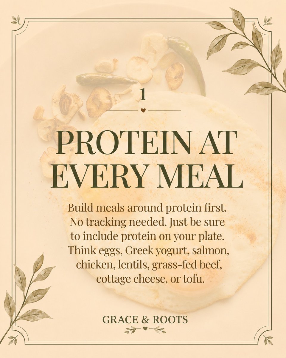 sjcheatwood's tweet photo. 3 daily anchors to support oxidative balance 🌿

Protein at every meal
Plant color daily
Gentle movement

Not perfection. Just simple foundations that help support energy, recovery, metabolism, and whole-body wellness.

Small steps still count. https://t.co/Tp9UapimwR