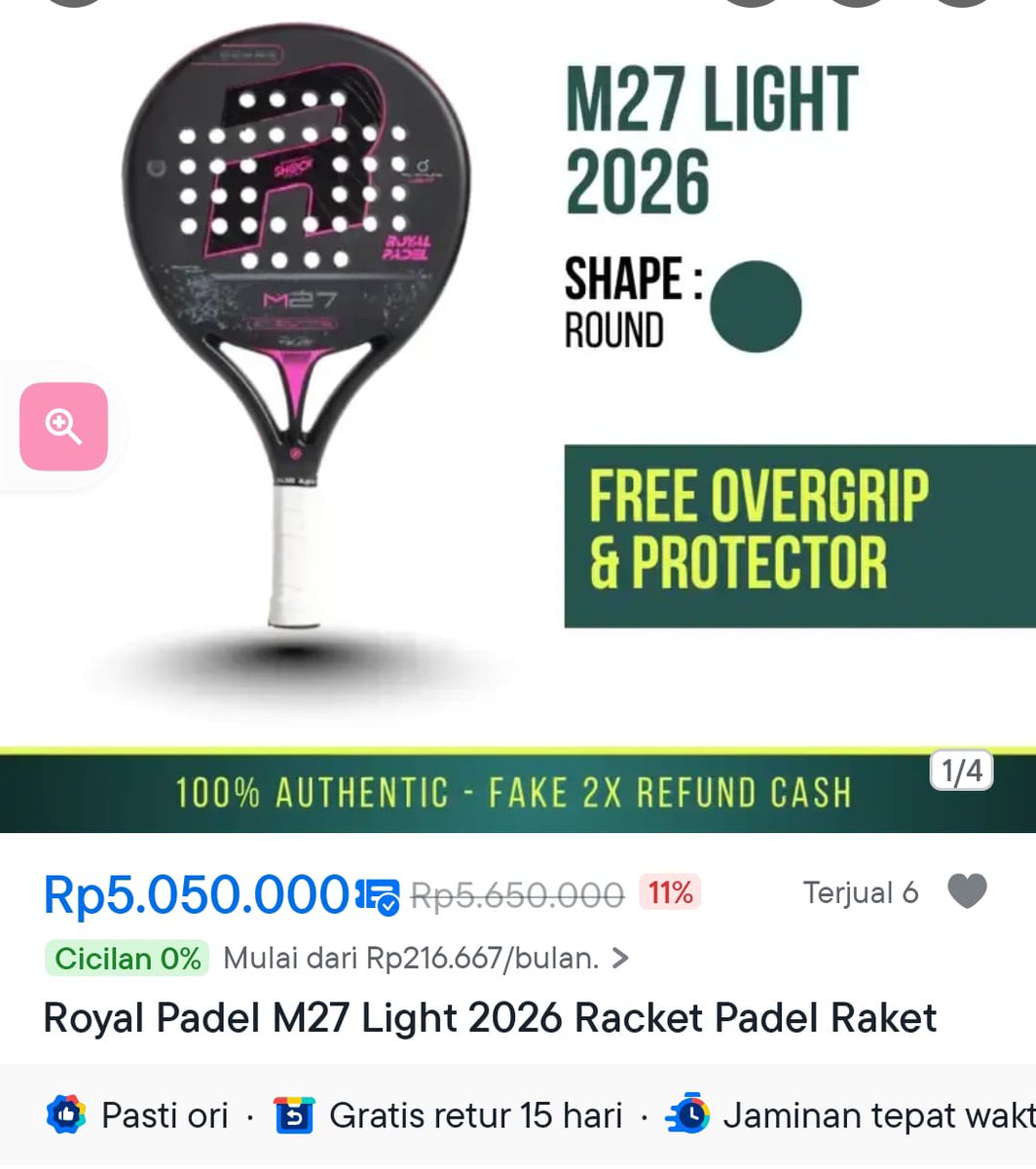 anggioren's tweet photo. Dapat recomend beli raket padel di noob padel. Lah iya bener aja dapet discon 11% jadi 5.050.000 dr 5.650.000+ promo vocher pot harga 150rb wihhh...  Asli baru tau ada toko yg begini diblibli https://t.co/JYsOfMEytW asli ori 100% banyak promonya dibanding toko sblah freeong pula https://t.co/X4xvSNKq8b