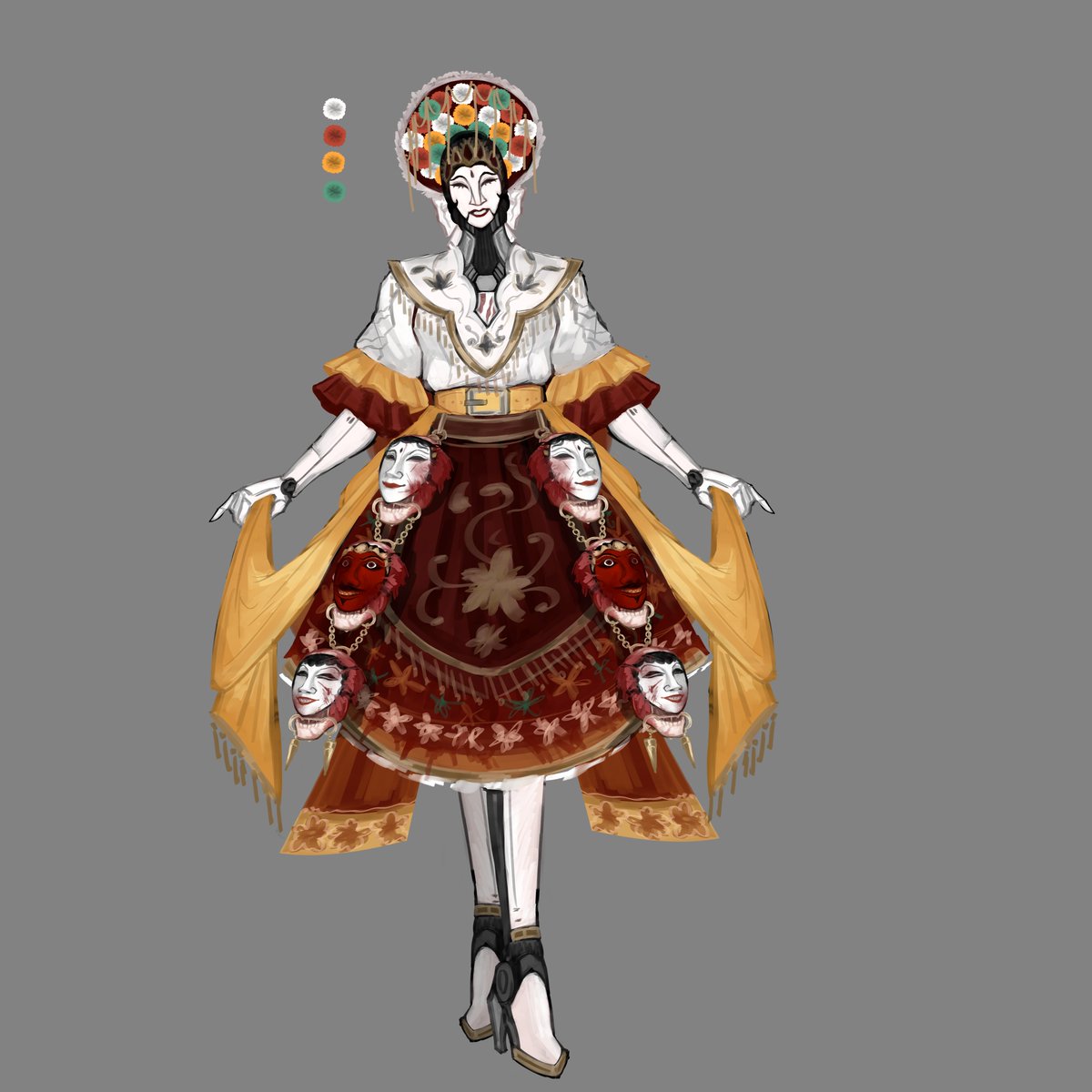 Sionnachviolett's tweet photo. ougghhh, cempaka...my corporist docent gal...honestly i already ran out of ideas for her weapon so i ended up giving her a scythe (also w turangga, they look so cute together!!💕) https://t.co/3hBpCLf07m