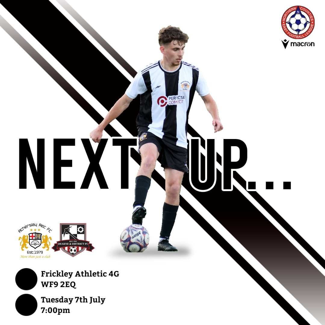 AthersleyRecFC's tweet photo. Next Up...

A tough test next as we take on @NCEL Division One Champions @DearneDistrict on Tuesday.

PLEASE NOTE we kick off at 7pm and not 7.30 as previously advertised.

#URec #WeAreRec https://t.co/kNzvm3vOpW