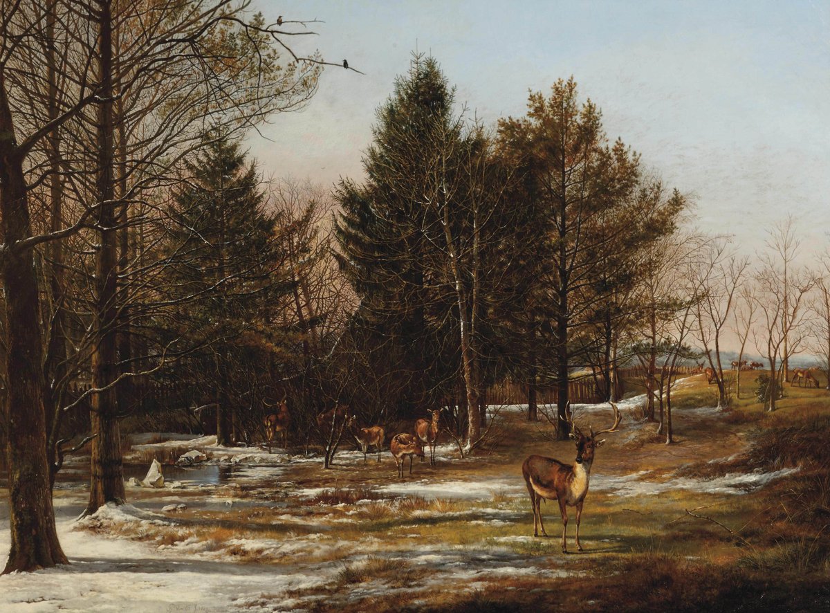 Goudriaan2's tweet photo. A wooded winter landscape with deers.
Pieter Gerardus van Os, 1817 https://t.co/8m5mJIDlgQ