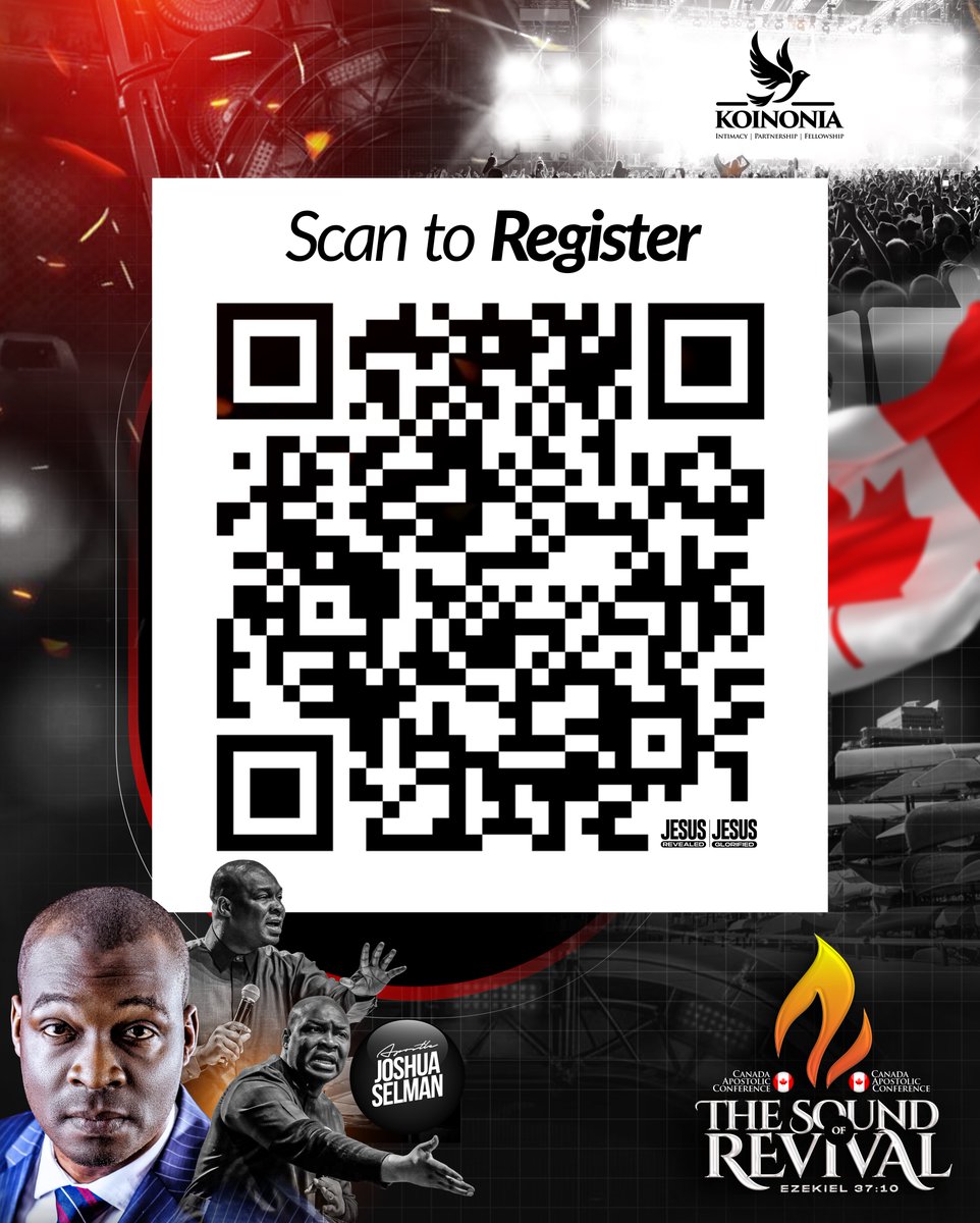 koinoniaeni's tweet photo. 🇨🇦 CANADA, THE 2026 SOUND OF REVIVAL IS COMING SOON! 🇨🇦

“And this gospel of the kingdom shall be preached in all the world for a witness unto all nations; and then shall the end come.” Matthew 24:14 (KJV)

Precious Saints,
 
Registration is ONGOING for the 2026 Sound of Revival Conference in Canada.

We invite you to join us and pray along with us for a divine outpouring; a season of revival, divine visitation, and the advancement of God’s Kingdom across nations.

📍 Venue: International Conference Center (ICC) Mississauga, Toronto, Canada

Dates: 13th, 14th, and 16th August, 2026
Meeting Schedule (EST):
▪️ Thursday, 13th August – 5:00 PM
▪️ Friday, 14th August – 9:00 AM & 5:00 PM 
▪️ Sunday, 16th August – 11:00 AM

Please secure your tickets by scanning the QR code on the flyer! Registration is FREE!
📌Register here: 
https://t.co/o3MmtJhy4C

Get ready, Canada!
Extend an invitation to your friends and loved ones across Canada.

Stay connected. Stay expectant!

#TheSoundOfRevival2026
#SoundOfRevivalCanada
#KoinoniaCanada
#KoinoniaGlobal