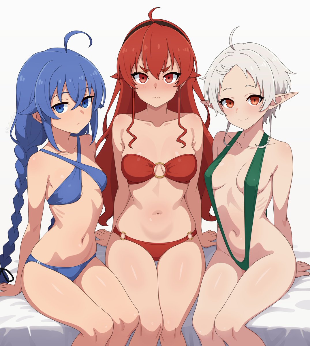 PurifiedGaze's tweet photo. Roxy, Eris, and Sylphy (bikini ver.)

#MushokuTensei #無職転生 https://t.co/xIpt6McRAe