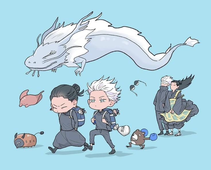UniversalWalls's tweet photo. SatoSugu chaos, chibi edition. https://t.co/07M6mZulLy