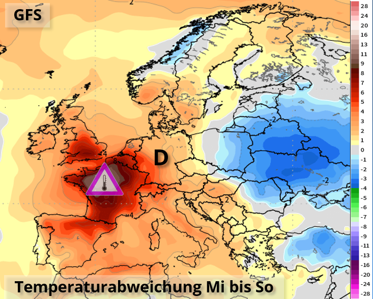 Kachelmannwettr's tweet photo. In Frankreich steht die dritte große #Hitzewelle dieses Jahres an. Schon wieder drohen über mehrere Tage Temperaturen um oder über 40 Grad. Es ist hier ein bisher historischer Sommer. #canicule
https://t.co/AgTFmMXtkA /LD https://t.co/39sUmc8GqE