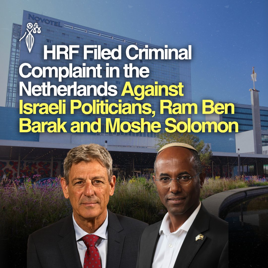 HindRFoundation's tweet photo. 🚨🇳🇱 The #HindRajabFoundation has filed a criminal complaint in the Netherlands against two Knesset Members, Ram Ben Barak and Moshe Solomon for incitement to genocide. The complaint coincides with their scheduled attendance at the 33rd Annual Session of the OSCE Parliamentary Assembly in The Hague, Netherlands, from 4–8 July 2026.
➡️ More → https://t.co/FaXiHAoW5M
