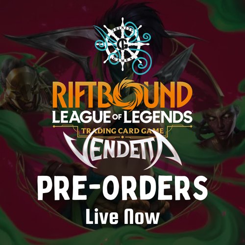 TrinityGamesLLC's tweet photo. Reserve your Vendetta product today! 2 boxes per person, one vault per person, and one vs deck per person.
Pre-order here:
https://t.co/aTdD8dV7V2

#trinitygamesllc #Riftbound #cardshop #shoplocal #tcg https://t.co/gslfUmSzCX