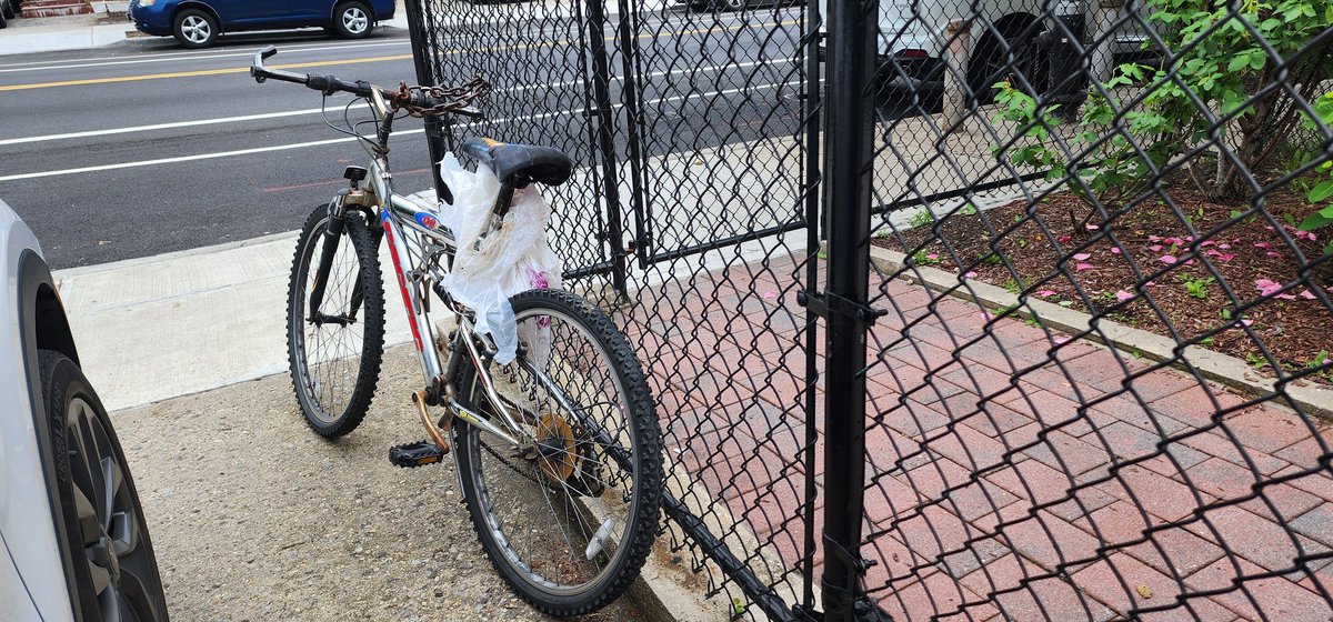 2young260328's tweet photo. They even decide to lock their bike to my fence while they wait on line.  The food pantry needs to be moved to a better suited location https://t.co/OSR3AzdN1L
