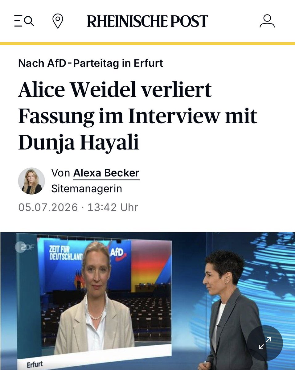 sheblipress's tweet photo. Alice Weidel verliert die Fassung. Und bald auch ihre Partei, weil die AfD verboten wird. https://t.co/rSKccQ441w
