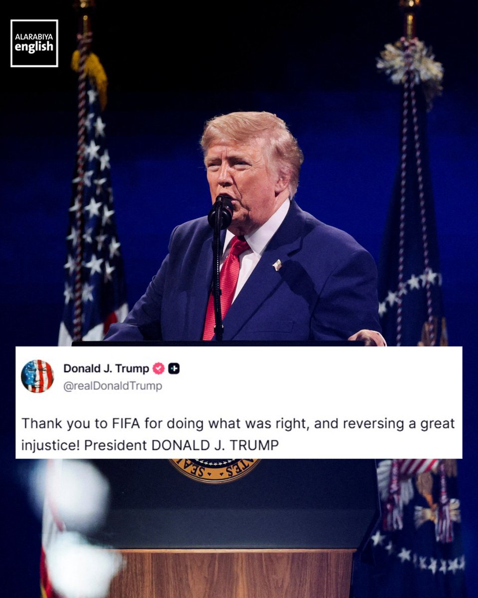 President Donald Trump thanks FIFA for suspending the red card issued to USAs Folarin Balogun, paving the way for the star striker to play in a last-16 showdown against Belgium in the World Cup.