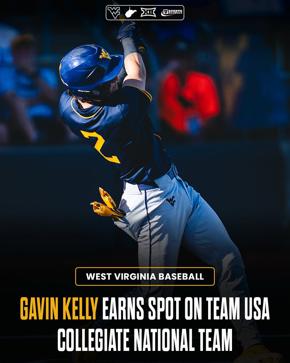 WVSportsDotCom's tweet photo. NEW: #WVU's Gavin Kelly has earned a spot on Team USA's 28-man Collegiate National Team and will compete in the inaugural World Collegiate Baseball Championship in Taiwan later this month.

Link 🔗 https://t.co/ggjHiLyeXk https://t.co/T3TR4X1GNp