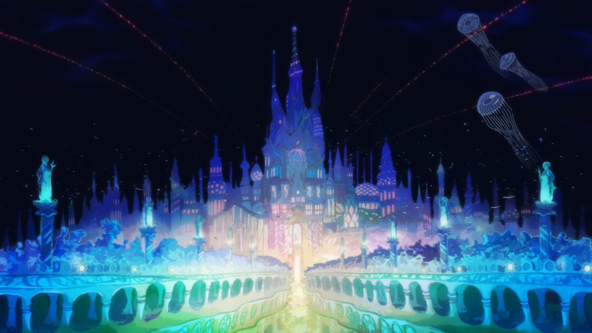 Yuyucow's tweet photo. Sayonara Lara's color design and the way that interacts with the analog backgrounds &amp; the oldschool sensibilities of the character designs is so damn beautiful. Absurdly high floor aesthetically https://t.co/gRXn3VGWkk