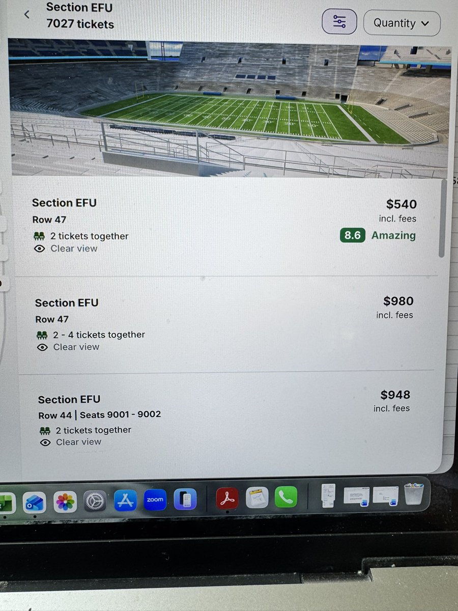 HBSwoope's tweet photo. @StubHub Your recommended tickets “feature” is THE WORST!  I’m currently listing tickets, you can clearly see where it says “closer tickets are listed at $310.”  There are NO TICKETS is the entire section listed less than $448.  And, mine are in the 2nd row.  NONE closer! Sucks! https://t.co/EyknufeyRw