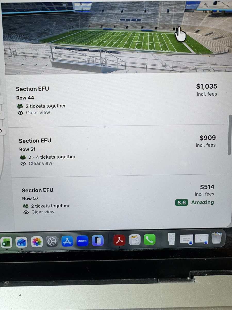 HBSwoope's tweet photo. @StubHub Your recommended tickets “feature” is THE WORST!  I’m currently listing tickets, you can clearly see where it says “closer tickets are listed at $310.”  There are NO TICKETS is the entire section listed less than $448.  And, mine are in the 2nd row.  NONE closer! Sucks! https://t.co/EyknufeyRw