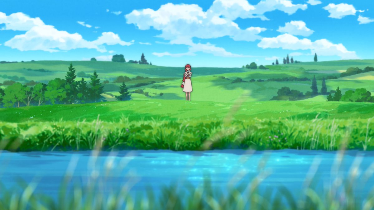 Yuyucow's tweet photo. Sayonara Lara's color design and the way that interacts with the analog backgrounds &amp; the oldschool sensibilities of the character designs is so damn beautiful. Absurdly high floor aesthetically https://t.co/gRXn3VGWkk