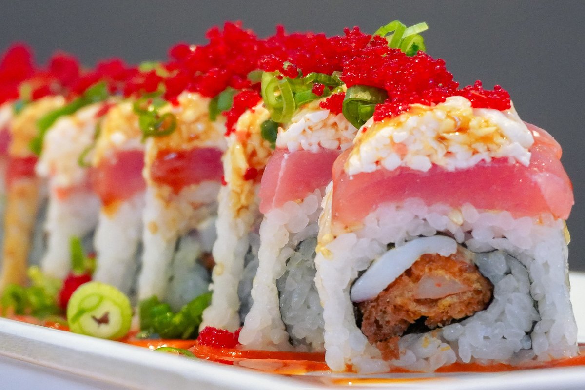 TrappersSushi's tweet photo. BREAKING: Your usual order has officially been challenged. 🍣🔥

We've added some serious contenders to the menu, and they're only here for a limited time.
 
Which one are you trying? 
🌋 Mt. Fuji Roll
🥢 Naani Bites
🐙 Takoyaki
🍹 New seasonal cocktails https://t.co/Af2qSgmMnQ
