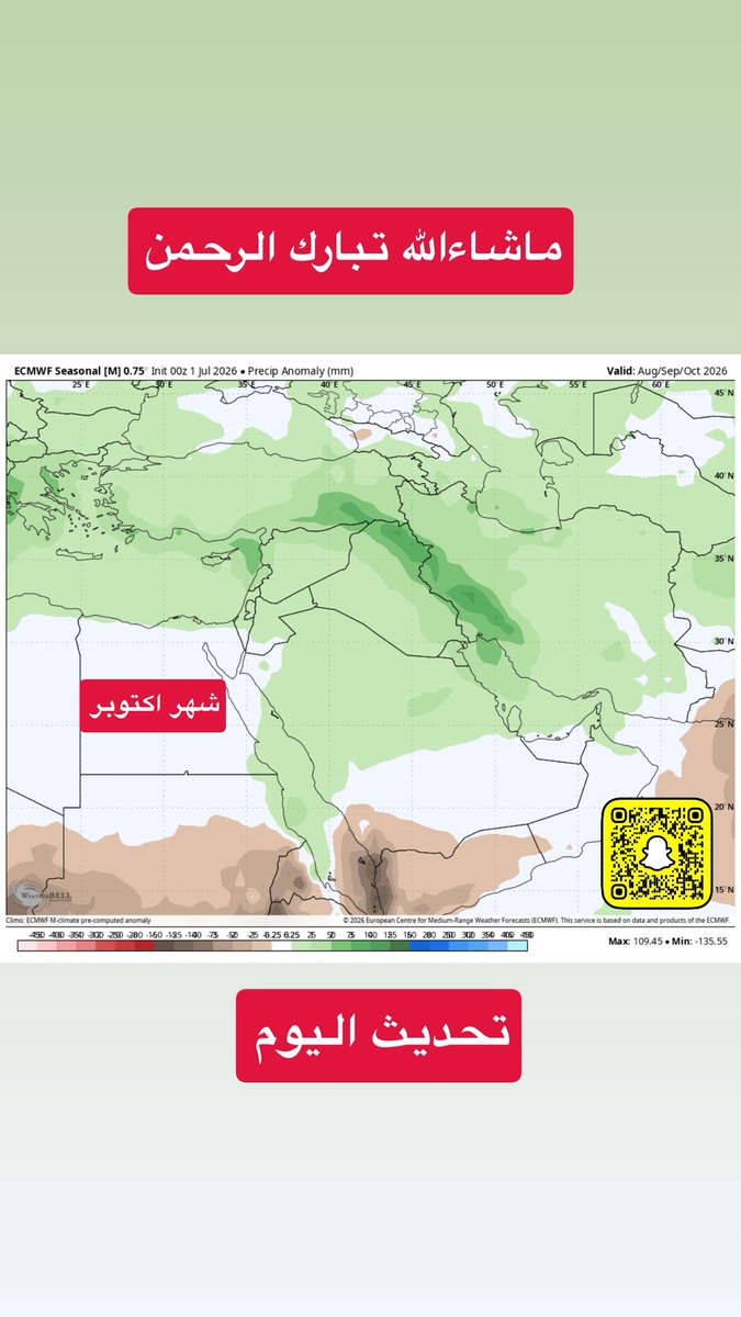 900800y's tweet photo. السلام عليكم ورحمة الله وبركاته 
مساء البشائر 
تحديث  الاوربي اليوم 
ارتفاع معدلات الأمطار خلال الوسم والله اعلم https://t.co/n63C2yjZVQ