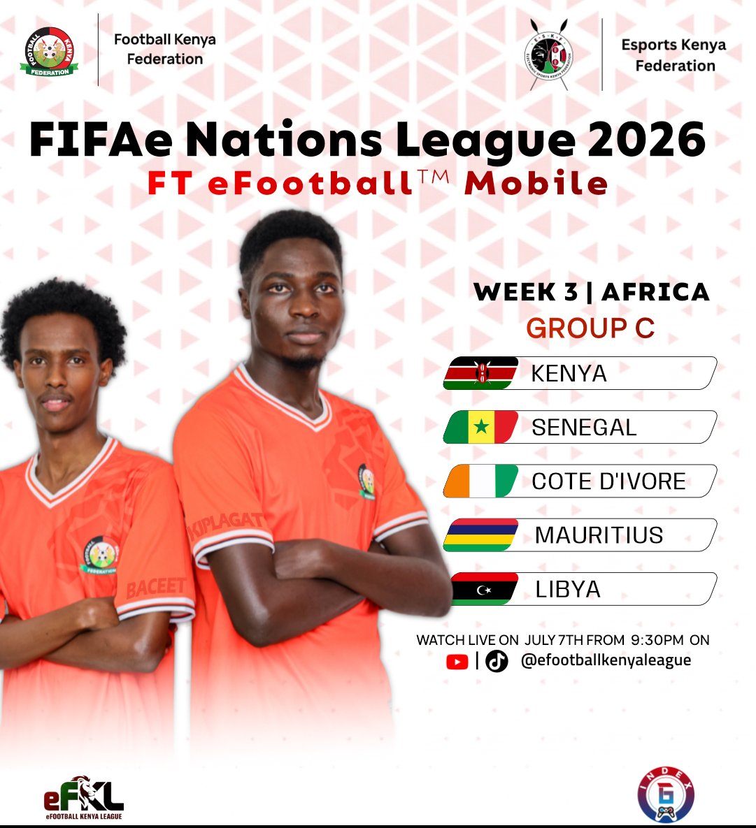 ESF_Kenya's tweet photo. A crucial week 3 of the @FIFAe Nations League is around the corner. The eFootball™ mobile players are fully focused on the task of booking their ticket to the FIFAe Continental Championship!

🤝@Football_Kenya https://t.co/N1vWXlxcPO