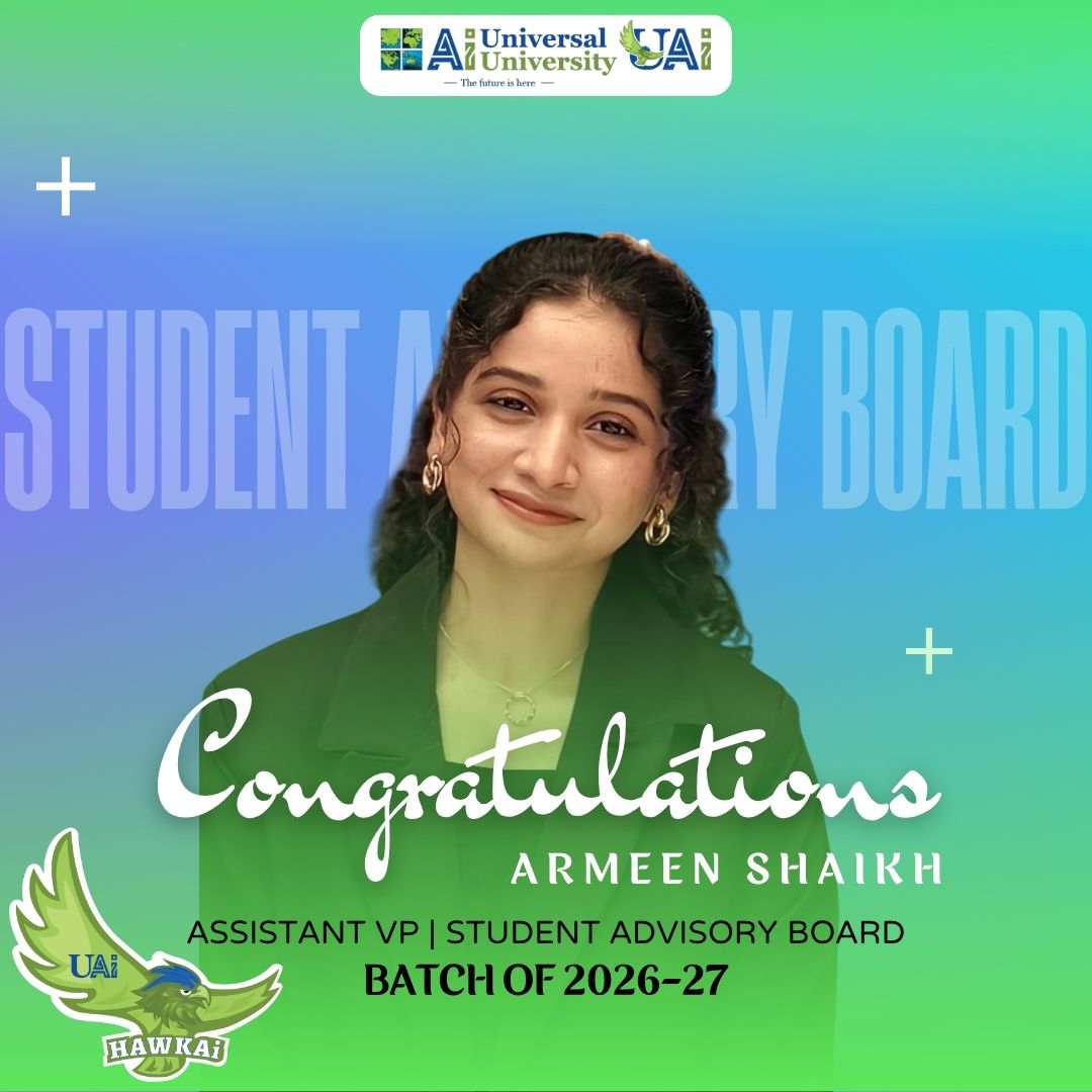 universalaiuniv's tweet photo. Congratulations to the Student Advisory Board 2026–27!
Wishing Utkarsh Shukla, Adarsh Nema, Purba Akuria, Armeen Shaikh & Shravani Karanjkar every success as they lead, inspire and shape the student experience at Universal Ai University.
#StudentLeadership #UniversalAi (1/2) https://t.co/4AeH2aVHes