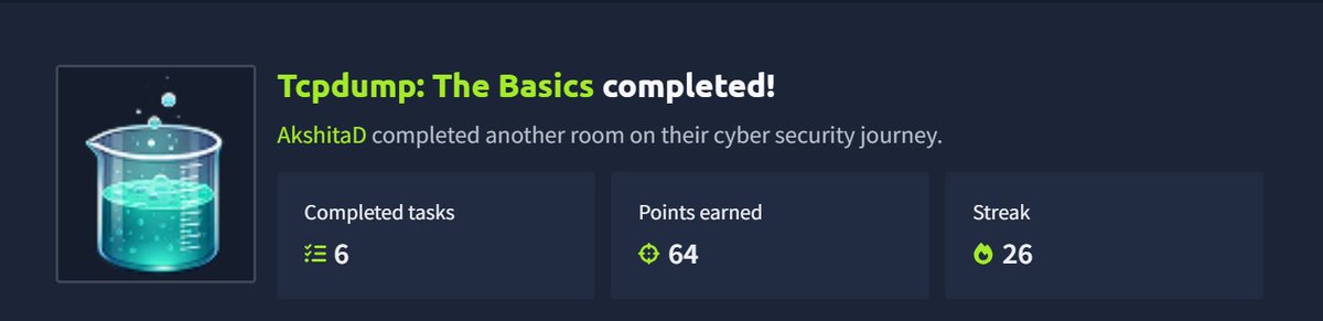 AkshitaDixit_15's tweet photo. 🌐Completed Module 5 of the Cyber Security 101 path on @tryhackme
✅Networking Concepts & Essentials
✅Networking Core & Secure
✅Wireshark
✅Tcpdump
✅Nmap
✅Active Reconnaissance
#TryHackMe #CyberSecurity #Networking #Wireshark #Nmap #Tcpdump #CyberSecurity101 #LearningInPublic https://t.co/HSV5WQAmUc