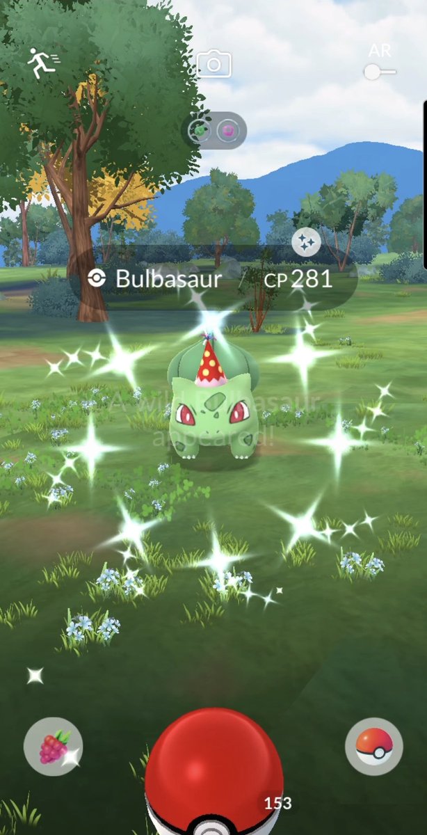 JasonPokeWise's tweet photo. Shiny Bulbasaur and a surprise appearance, 1 of 3 caught of the Kanto starters and already enjoying this event. Make sure to make the most of the Catch XP and Stardust Bonuses. 🙌🏽 #Bulbasaur #Pokemon10thAnniversary @PokemonGoApp https://t.co/IV1HrfE3Yx