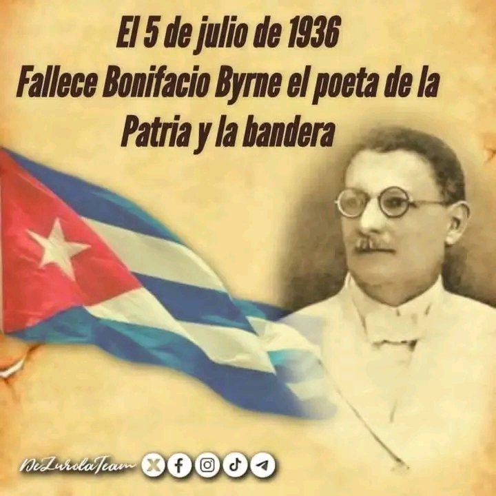 TaniaMCruzHdez's tweet photo. 🇨🇺❤️90 aniversario➡fallecimiento➡poeta y patriota 🇨🇺 Bonifacio Byrne.
Nos viene a la memoria la voz de Camilo Cienfuegos recitando su estrofa final: "Si desecha en menudos pedazos llega a ser mi bandera algún día, nuestros muertos alzando los brazos la sabrán defender todavía" https://t.co/0nxadm50D9