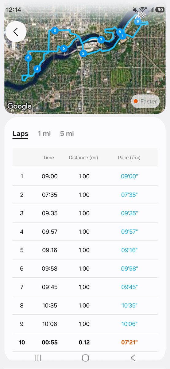 bricks32's tweet photo. Great training run. Slower n some walking. I did last week's run since I already did this weekends run last week. I knew I'd go slower w/walking, Good 9mi. Doing this for Veterans, Mental health, & Suicide. #Runningforthosethatcant #marathoner #runningforVets #TeamRWB #TeamWiDOC https://t.co/EufNSCNI91
