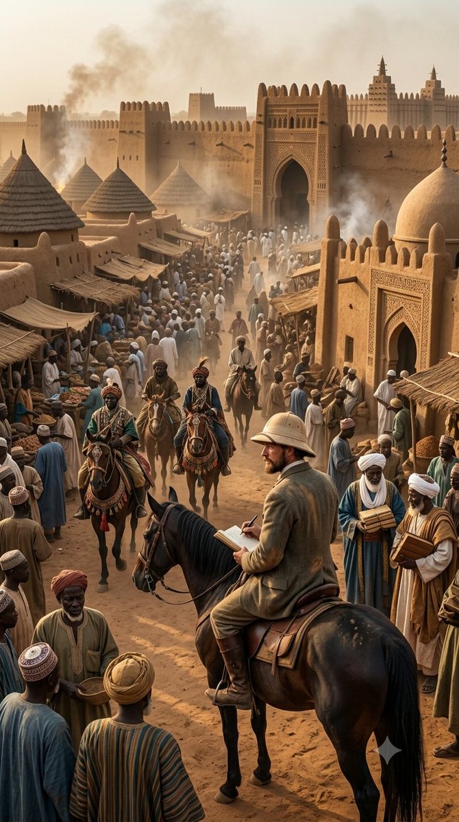 LUKMANM85534534's tweet photo. 🧵7/10 German explorer Heinrich Barth, who visited Kano in the 1850s, described it as one of the largest and best-organized cities in Central Sudan, with impressive walls and vibrant markets. https://t.co/JAhdth7ymJ
