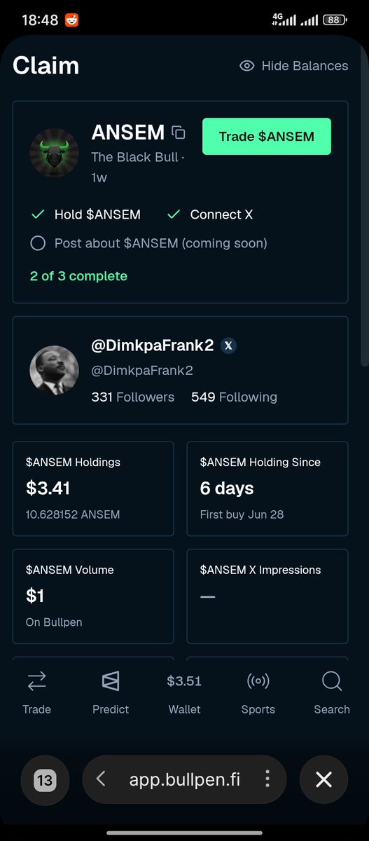 DimkpaFrank2's tweet photo. Ain't nobody seeing my post 🤦‍♂️
Am I shadow banned or what ☹️💔
I hope @blknoiz06 see small accounts 
$ANSEM 🐂🀄 https://t.co/ciP6oNWwA6