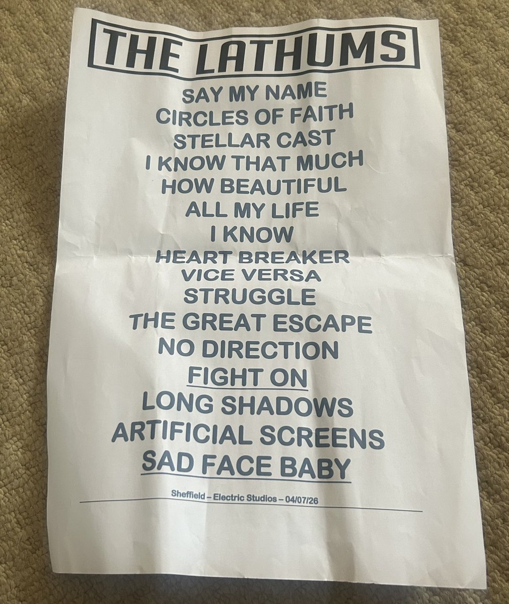 AntSSimo19's tweet photo. 🎸@TheLathums were outstanding in Sheffield last night. Good mix of tracks from the 3 albums, sounded fantastic.
1at visit to Electric Studios since The Leadmill closed. Like what they’ve done with the place and as stated the sound was spot on.
#TheLathums https://t.co/3U760tuZzw