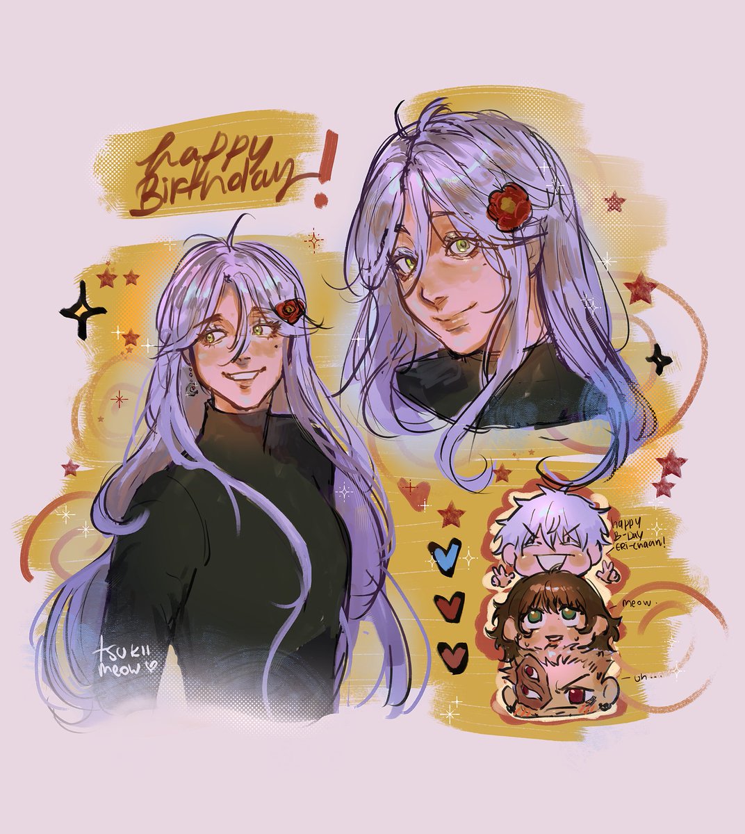 ellari_art's tweet photo. birthday gift from @tsukiimeow 
Thank you my precious lil sis! 🥹💖💖

(look at these cute chibis 😭) https://t.co/hTuIHqeRBW