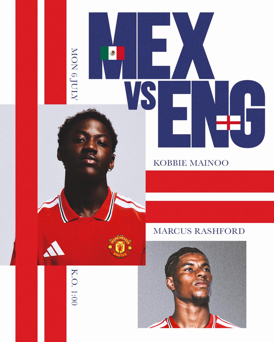 ManUtd's tweet photo. Good luck to our English Reds against Mexico! 🏴󠁧󠁢󠁥󠁮󠁧󠁿 https://t.co/J7SYU6UvF0