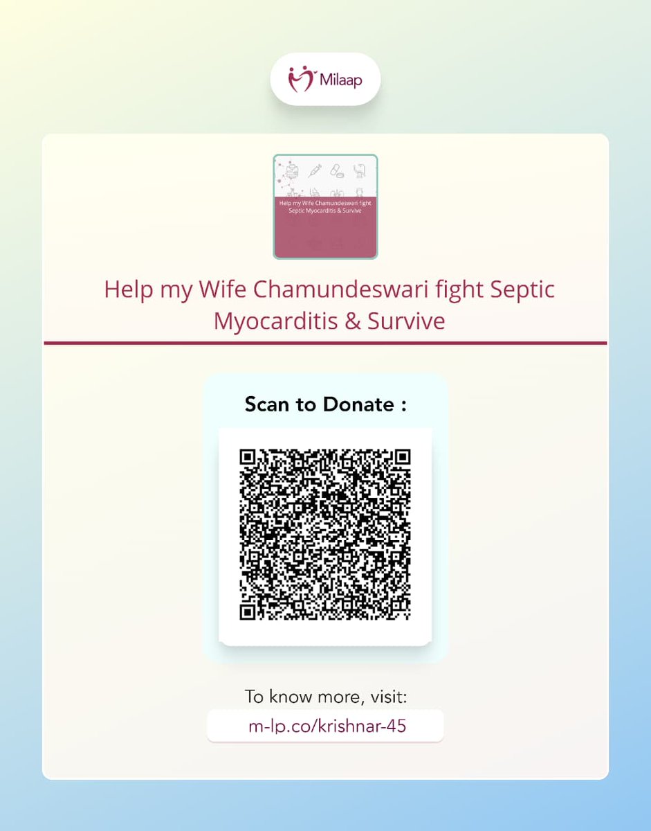 thembyogi's tweet photo. Chamundeswari needs ₹30L to fight Septic Myocarditis in Hyderabad.

Chamundeswari, 26, is fighting for her life with Septic Myocarditis at Yashoda Hospital, Hyderabad. Her family needs ₹30,00,000 for treatment.

https://t.co/MYCGsJBaF7 https://t.co/cxpdElCEok