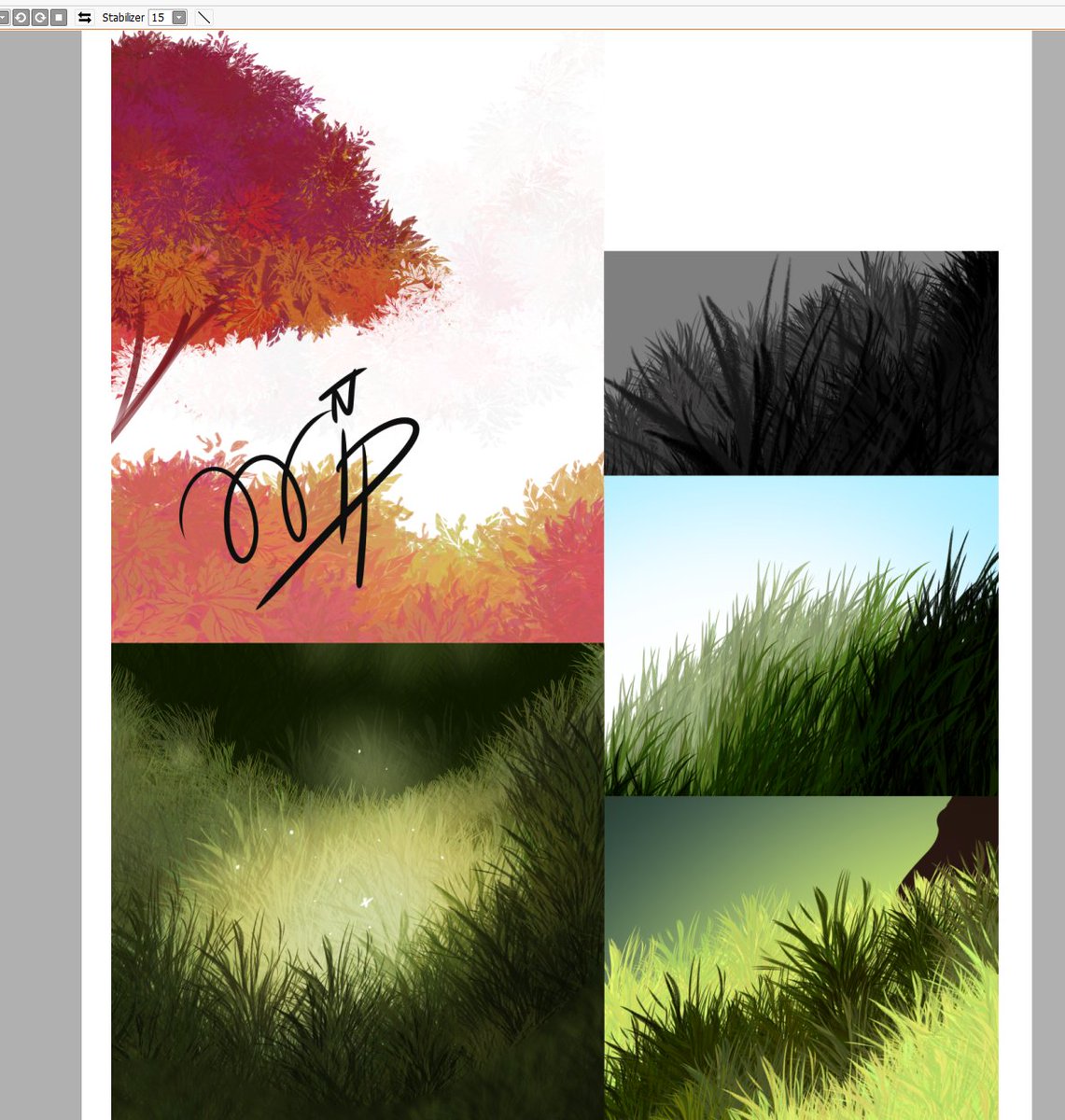 tired of drawing so many things in nature by hand making SAI brushes to draw faster DRAW MORE