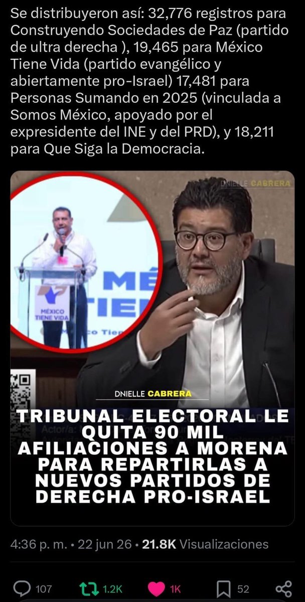 HctorDetectivMx's tweet photo. #EmbargarTVAztecaYA

Se hablaba del Fraude Electoral de Felipe Calderón, pero van 13 días y no se habla @GuillermoSRguez @A_MontielR @CaroRangelG de que  hubo #FraudeElectoral del PRIAN y el TEPJF, le ROBARON a MORENA casi 100 mil afiliados registrados para repartir a los nuevos partidos del PRIAN
‼️Que se REVIERTA‼️
¿Y si el otro año #LaPerritaDeTrump y el PRIAN hace más cajas chicas?
@SinLinea_Mx @Erickisback1
@jenarovillamil @JesusRCuevas @LuisaAlcalde @Albert_Rudo @RedAMLOmx @DavidVargasA18 @Humanismo4T @GuillermoSRguez @DnielleCabrera @molotovmx
@Rafaherrera1983 @galvanochoa @kikesma @diazpol @El_Mayo_Monero
@PM_Navegaciones @bethcastilloo @Monicao2712 @comsatori @alvaro_delgado @jet1403 @JulianMaciasT @manuelhborbolla @epigmenioibarra @cpabogadossc @MalthusGamba @NormanFPearl @elgatopolitico_ @sevillacritico
@IzqNoticiasMx @fisgonmonero
@MonederoJC
@Katsuragui
@catrina_nortena   @GustavoRocMtz @abrahamendieta @YosoyPedrero @JorgeArmandoR_ @jgnaredo @fabriziomejia @Anamariavazquez  @CarlosVZenteno
@ZuritaCarpio