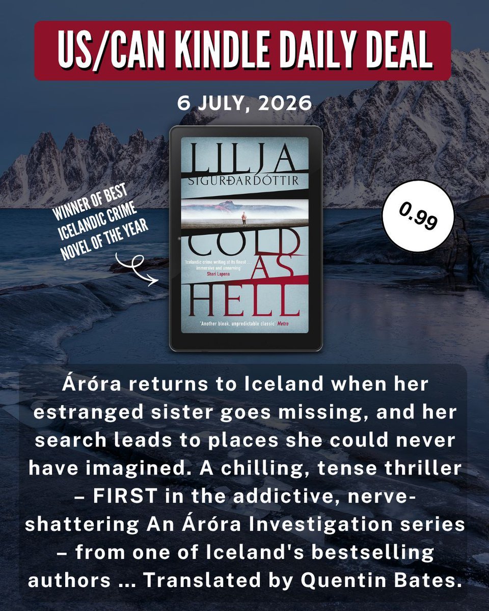 OrendaBooks's tweet photo. 🇨🇦🇺🇸DAILY DEAL ALERT!!!🇺🇸🇨🇦
TODAY ONLY IN THE USA/CANADA get #ColdAsHell, first in the ADDICTIVE #AnÁróraInvestigation series by @LiljaWriter (t. by @graskeggur) for just £0.99 TODAY ONLY ON KINDLE!😱
🔗https://t.co/QvuiypnDYn
@RandomTTours @amazonkindle @bethsy @icelitcenter https://t.co/kMt4PVrM4K