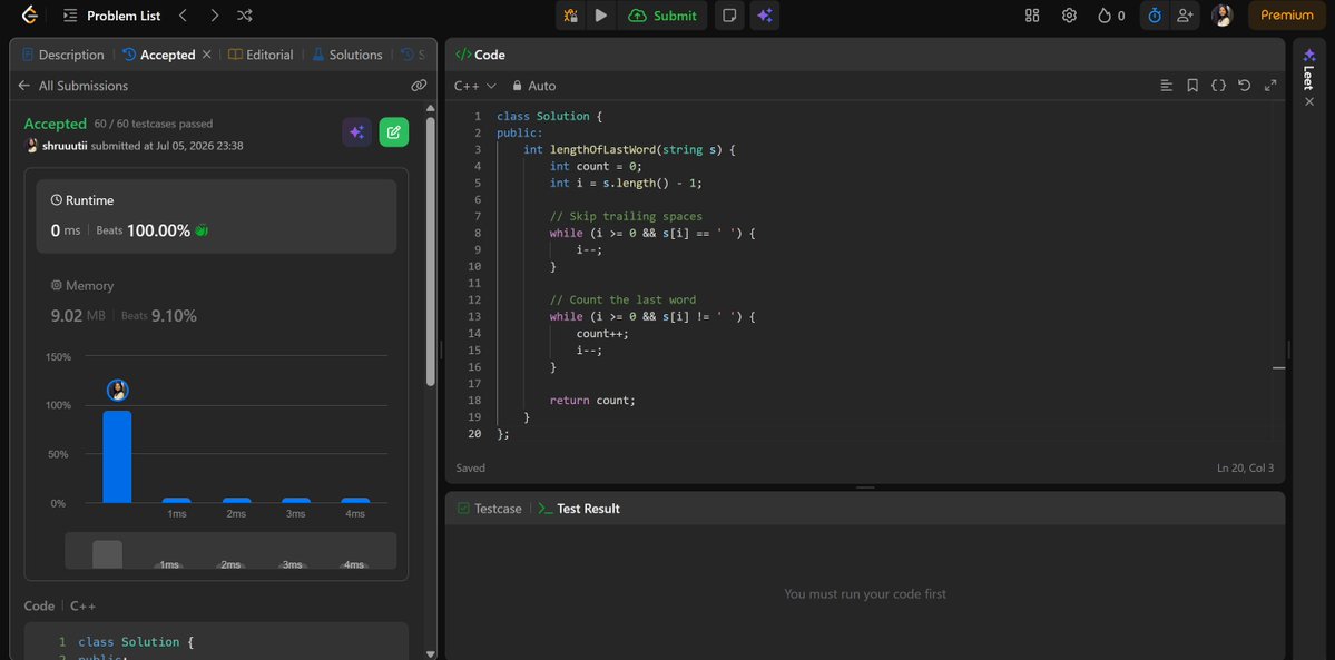 shruti_mz's tweet photo. #LSPPDay35 
Today I solved the Length of Last Word problem and spent some time learning the basics of WebSockets and https://t.co/TM2vmkzKwG, including how they enable real-time communication between clients and servers. #60DaysOfLearning2026 
#LearningWithLeapfrog
@lftechnology https://t.co/qNY2f8FCLx