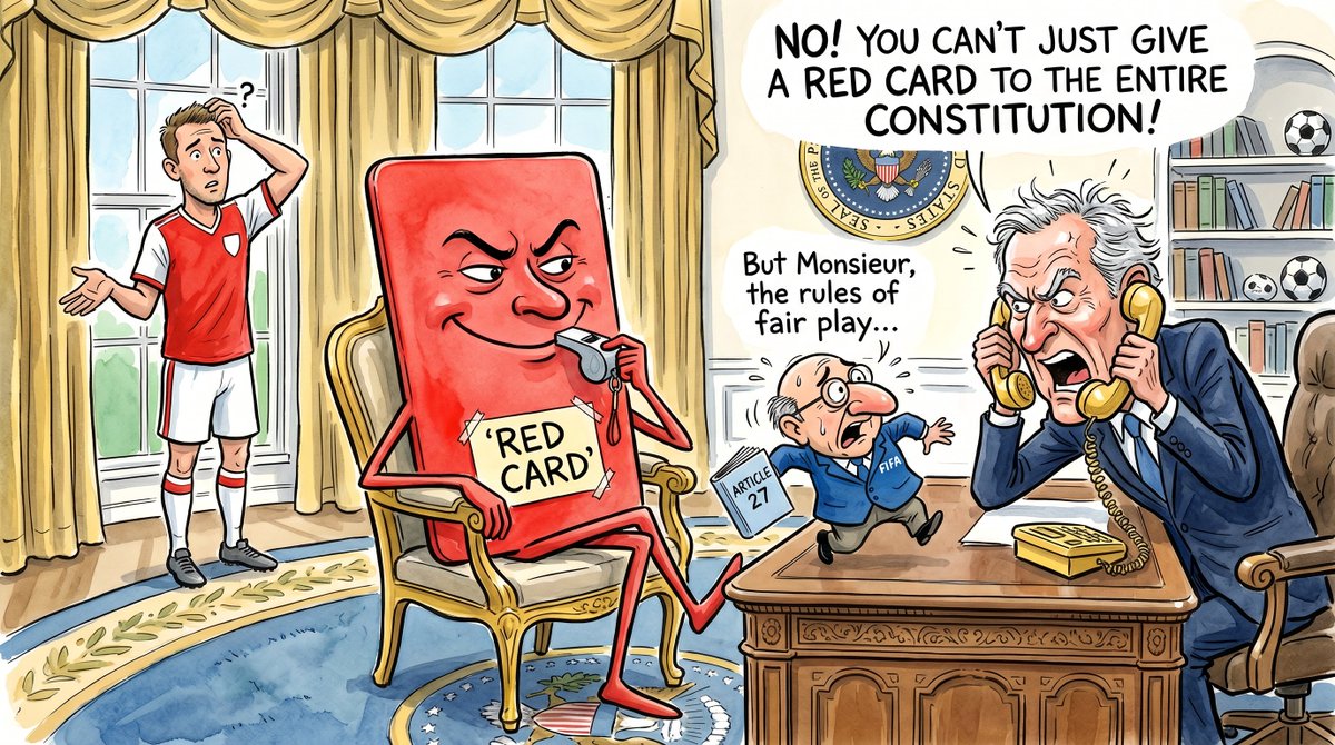 McafrayMickey's tweet photo. The White House called FIFA. About a red card.

FIFA said "Article 27."

What a timeline.

#WhiteHouse #FIFA #BalogunRedCard #Article27 #USMNT #Politics https://t.co/0efGOj2FnV
