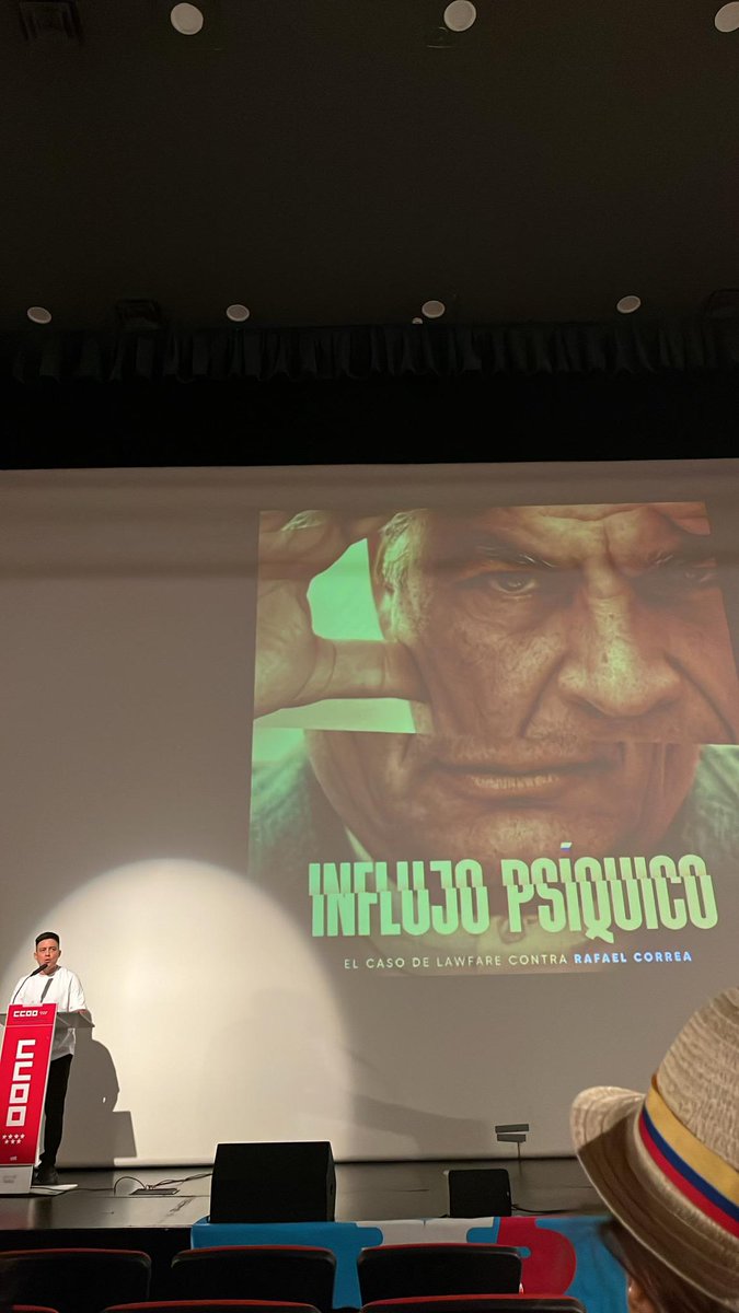 RC5Europa's tweet photo. Madrid fue escenario de la presentación de “Influjo Psíquico", un documental sobre el lawfare contra Rafael Correa.

Cuando un proyecto transforma un país, siempre incomoda a quienes defienden sus privilegios. La verdad y la democracia prevalecerán.

¡HLVS!
@MashiRafael https://t.co/X3LMGSxebB