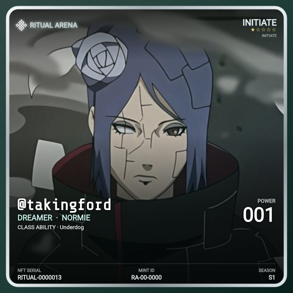 takingford's tweet photo. Day 11, Trying Another Cool dApp on Ritual

Today I tried Ritual Arena
This dApp lets you forge your own on-chain identity card based on your X profile and wallet.

Each identity card comes with unique traits, abilities, and a collectible design minted on the Ritual Chain https://t.co/YPCvtgFh2d